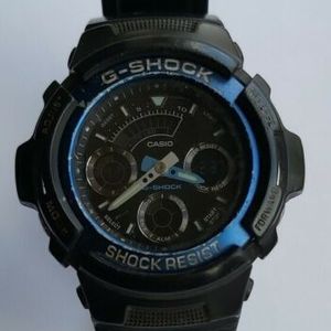 Casio Aw 591 2aer Mens G Shock Black Chronograph Sports Watch Watchcharts