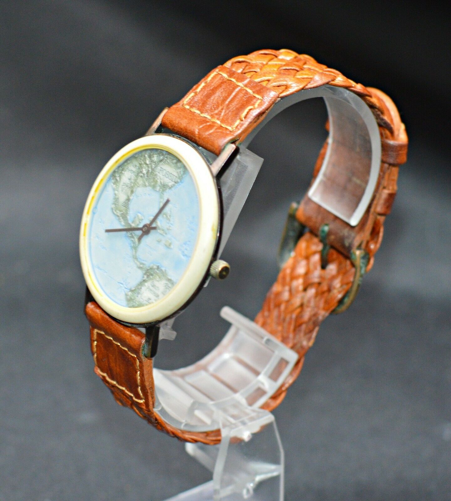 World map watch discount fossil