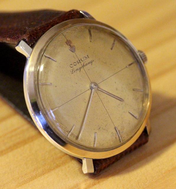 Big Price Drop 1960 s CORUM Longchamp Gold Stainless Steel Dress Watch WatchCharts Marketplace