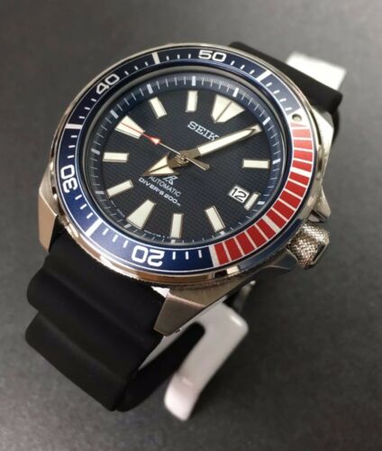 Seiko Prospex Samurai Pepsi Automatic Diver's Watch Rubber Strap SRPB53 |  WatchCharts