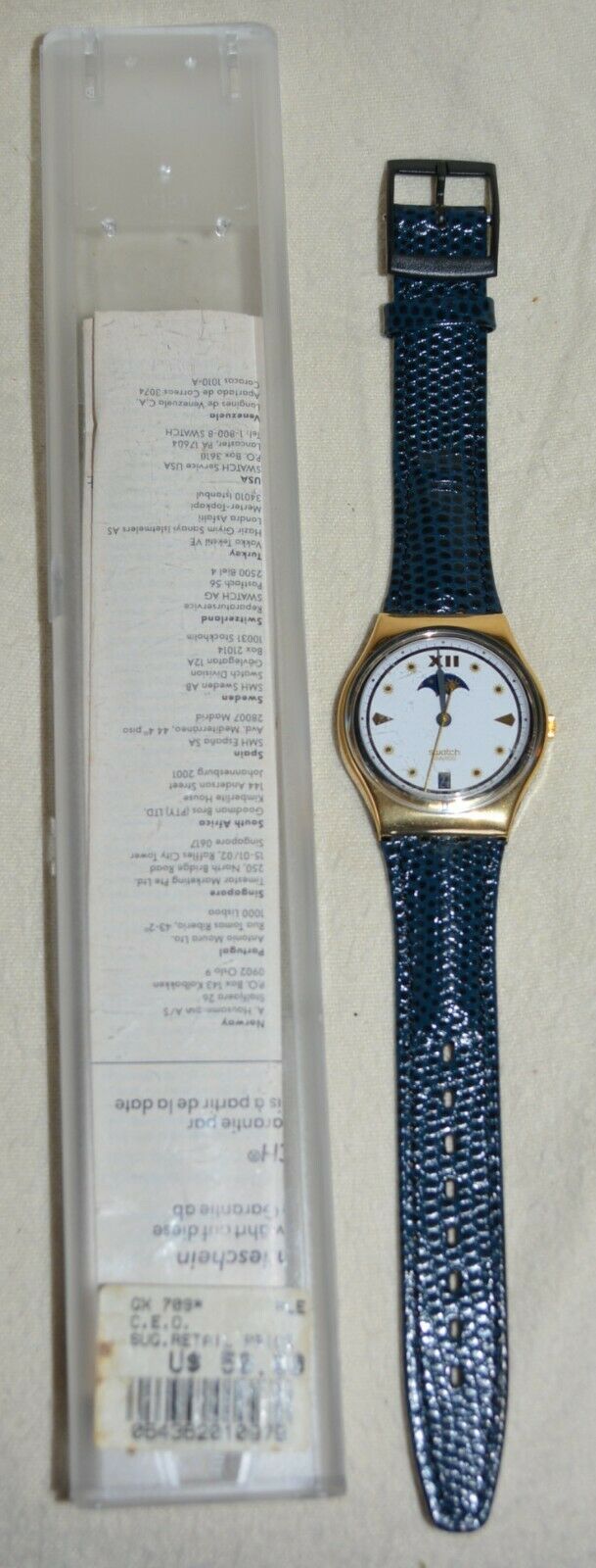 Swatch Vintage 1991 Day and Moon Phase Swiss Quartz Watch mens