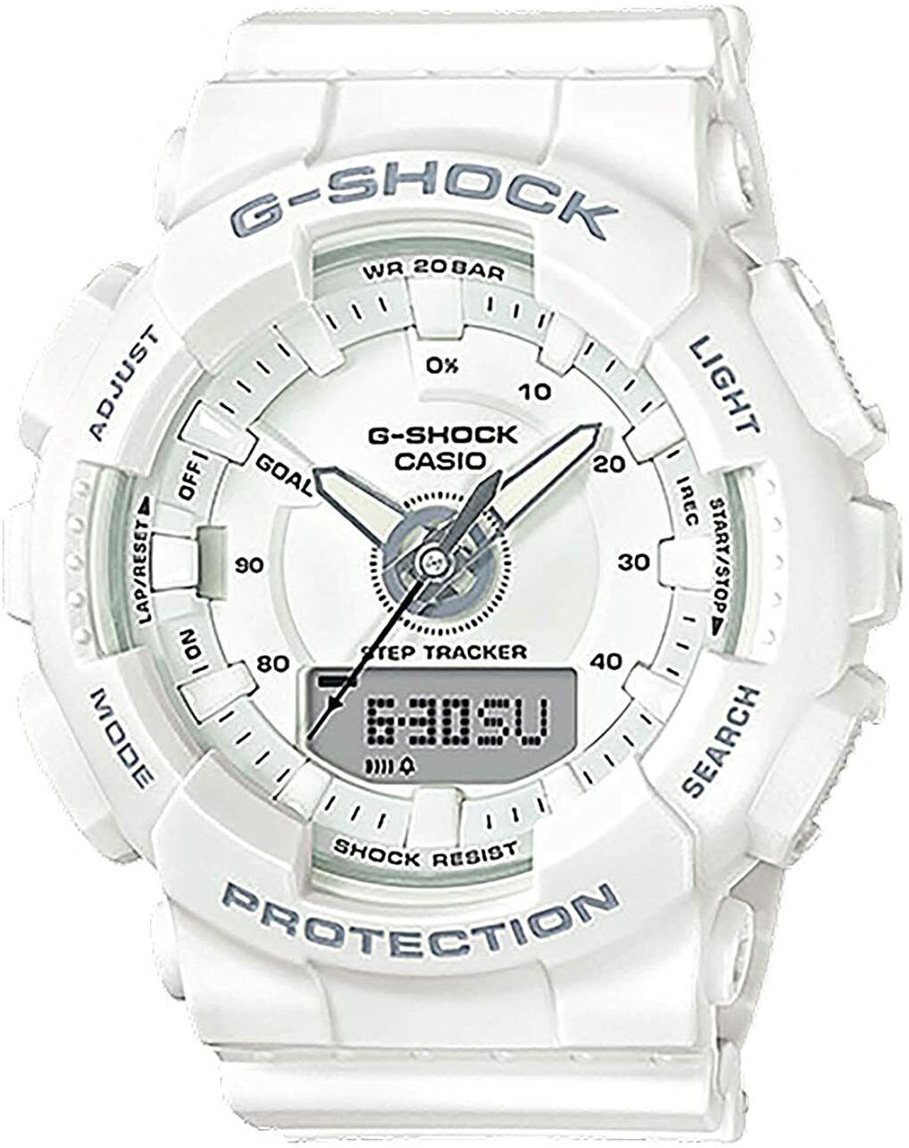 Casio G Shock 5540 Step Counting Tracker White Analog Digi Watch GMA S130 7A WatchCharts Marketplace