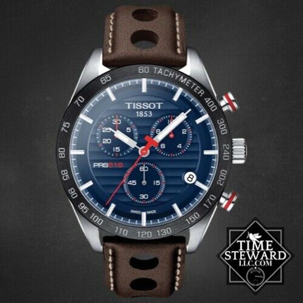 Tissot PRS 516 Chronograph Black Dial Silver Steel Strap Watch For Men - T100.417.11.051.00 main image 0