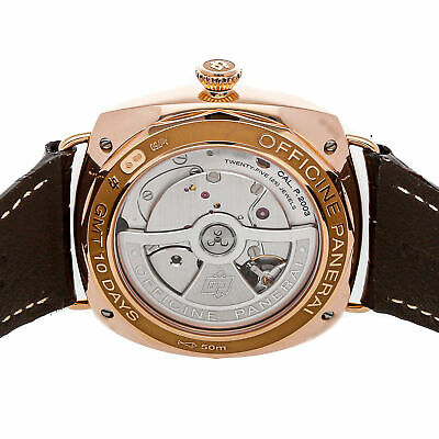 Panerai Radiomir 10 Days GMT Oro Rosso Auto Rose Gold Mens Strap