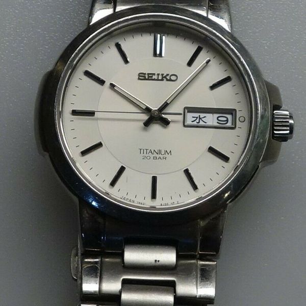 Seiko 7N43-7B80 Titanium Analog Quartz Watch Japan WR Date 20 Bar Pearl Men  8J50 | WatchCharts