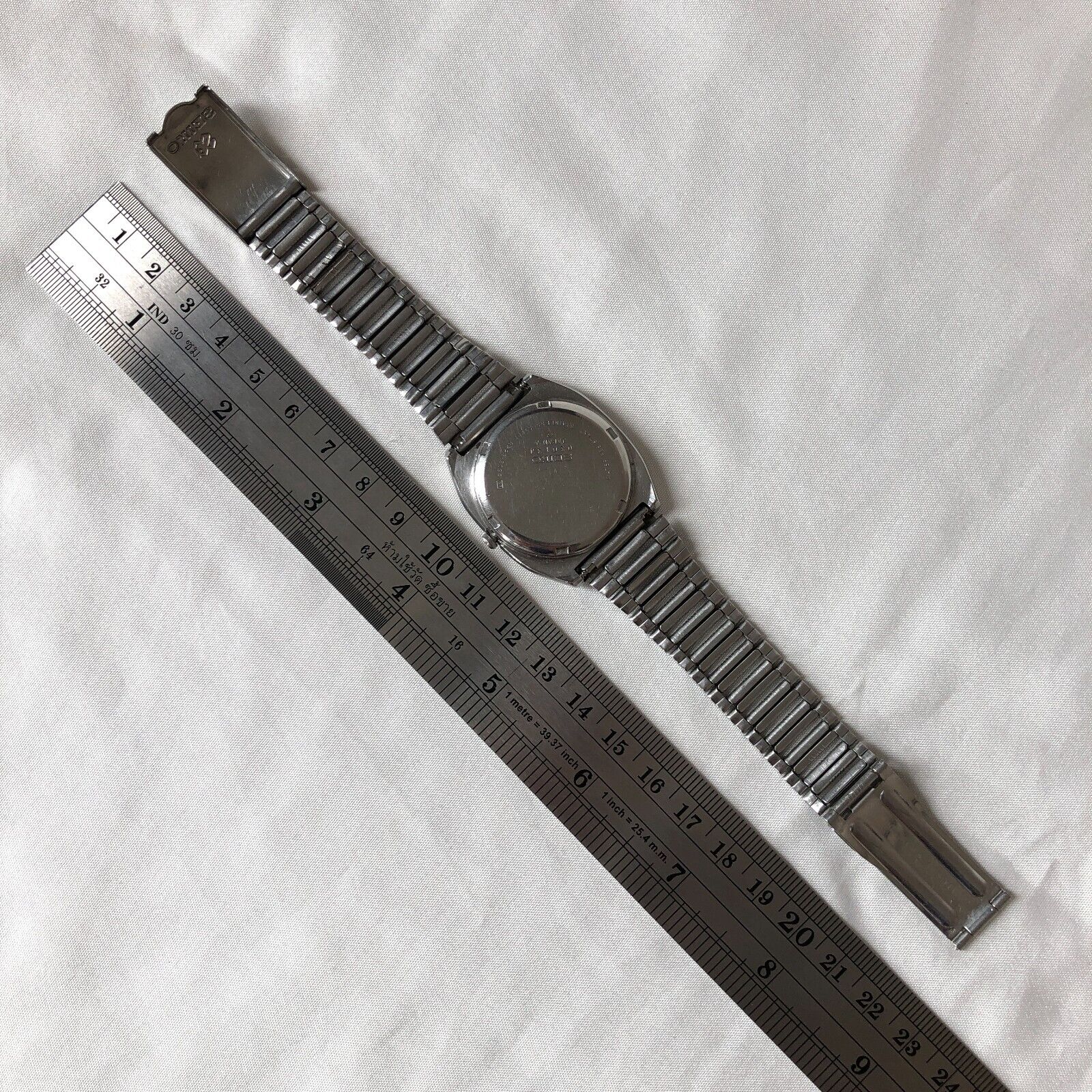 Vintage Seiko SQ Quartz 8223 509A Mens Watch Day Date Black Dial
