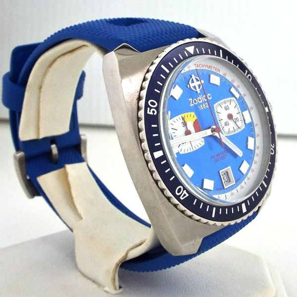 Zodiac - Seadragon - Z02222 - Blue Chronograph Watch - RARE ~#3908