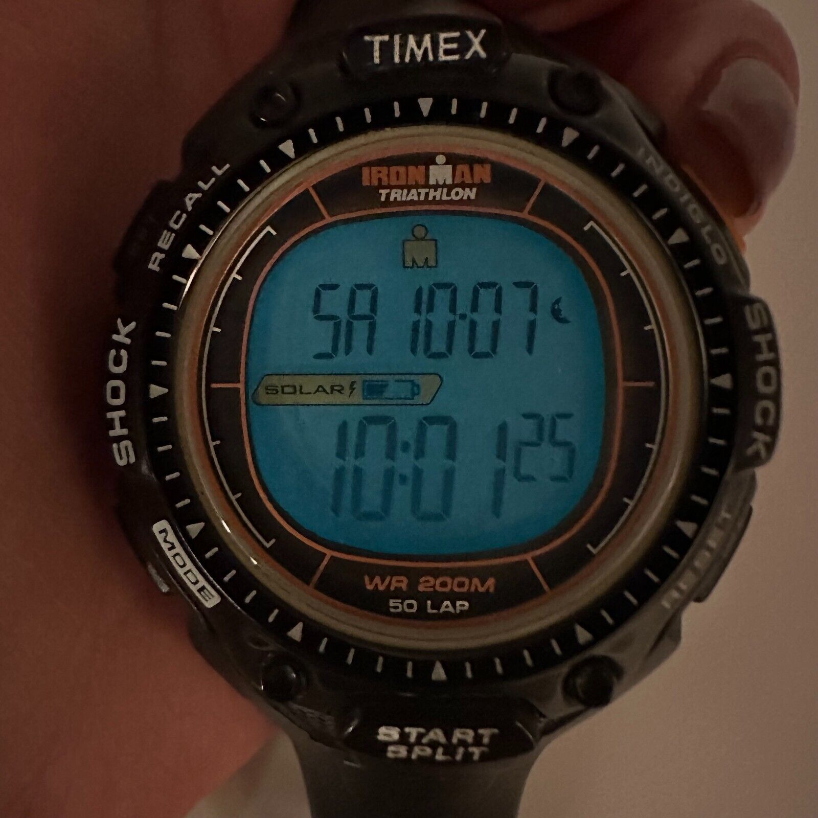 Vintage Timex Ironman Triathlon 50 Lap Solar Digital Men's
