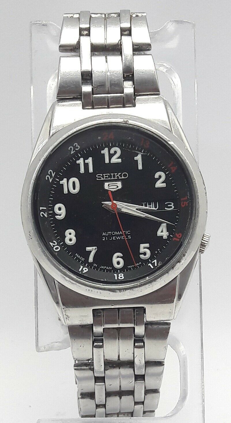 VINTAGE SEIKO 5 RAILWAY 7S26 02C0 A4 AUTOMATIC 21J MEN S WATCH