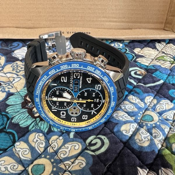 Best Graham Ruber Straps Graham Silverstone RS Racing Auto Chrono Rubber Strap Watch ...