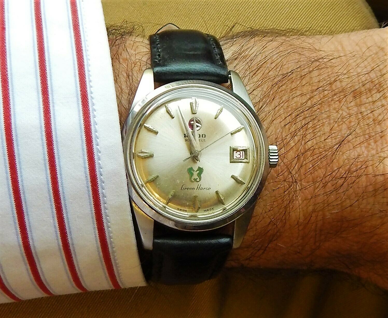 腕時計 RADO 30JEWELS Green Horse 6 アンティーク VINTAGE RADO 30 JEWEL WRIST WATCH GREEN HORSE DELUXE WORKING