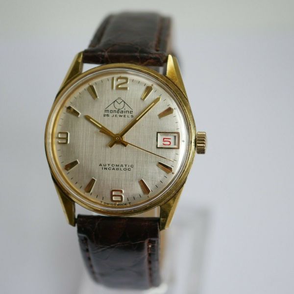 VINTAGE MONDAINE AUTOMATIC 25 JEWELS SWISS MADE MENS WATCH | WatchCharts