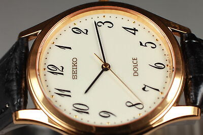 【可動品】SEIKO メンズ腕時計 DOLCE 5E61-0A90 セイコー Vintage 1998 [N MINT] SEIKO Dolce 5E61-0A90 Quartz Gold Men's