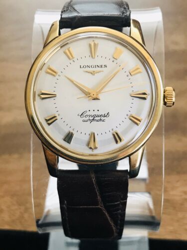 LONGINES CONQUEST AUTOMATIC 18K SOLID GOLD VINTAGE 1953 SWISS