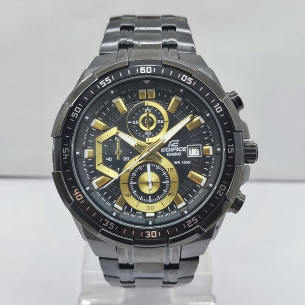 Casio Edifice EFR 539BK 1AV Chronograph Black Gold Dial Quartz Watch For Men WatchCharts Marketplace