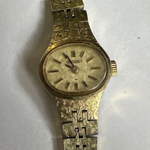 VINTAGE SEIKO WATCH 11 7619 MECHANICAL LADIES WIND UP WATCH GOLD