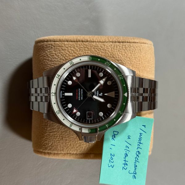 WTS Yema Superman 500 GMT Green White Worldtime Automatic 950 wts-yema-superman-500-gmt-green-white-worldtime-automatic-950