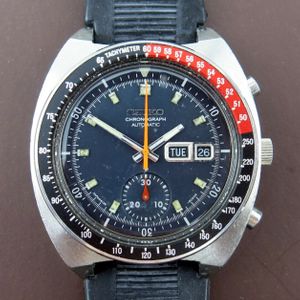 Vintage Seiko 6139-6002 Black Pogue Automatic Men's Chronograph Wristwatch  1975 | WatchCharts