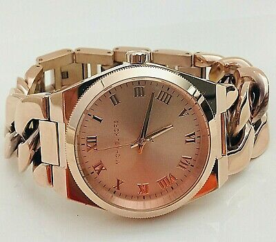 NWT Michael Kors Women's Watch Bracelet ALL ROSE GOLD Chain