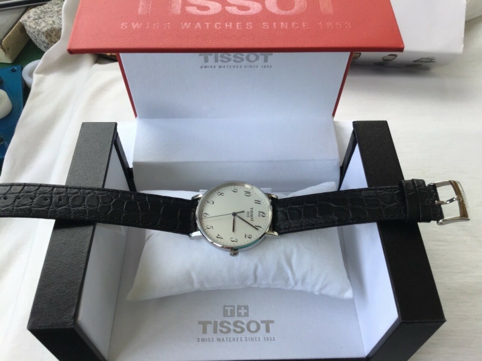 TISSOT GENTS CLASSIC DRESS WATCH T 109410 A . BOX AND PAPERS