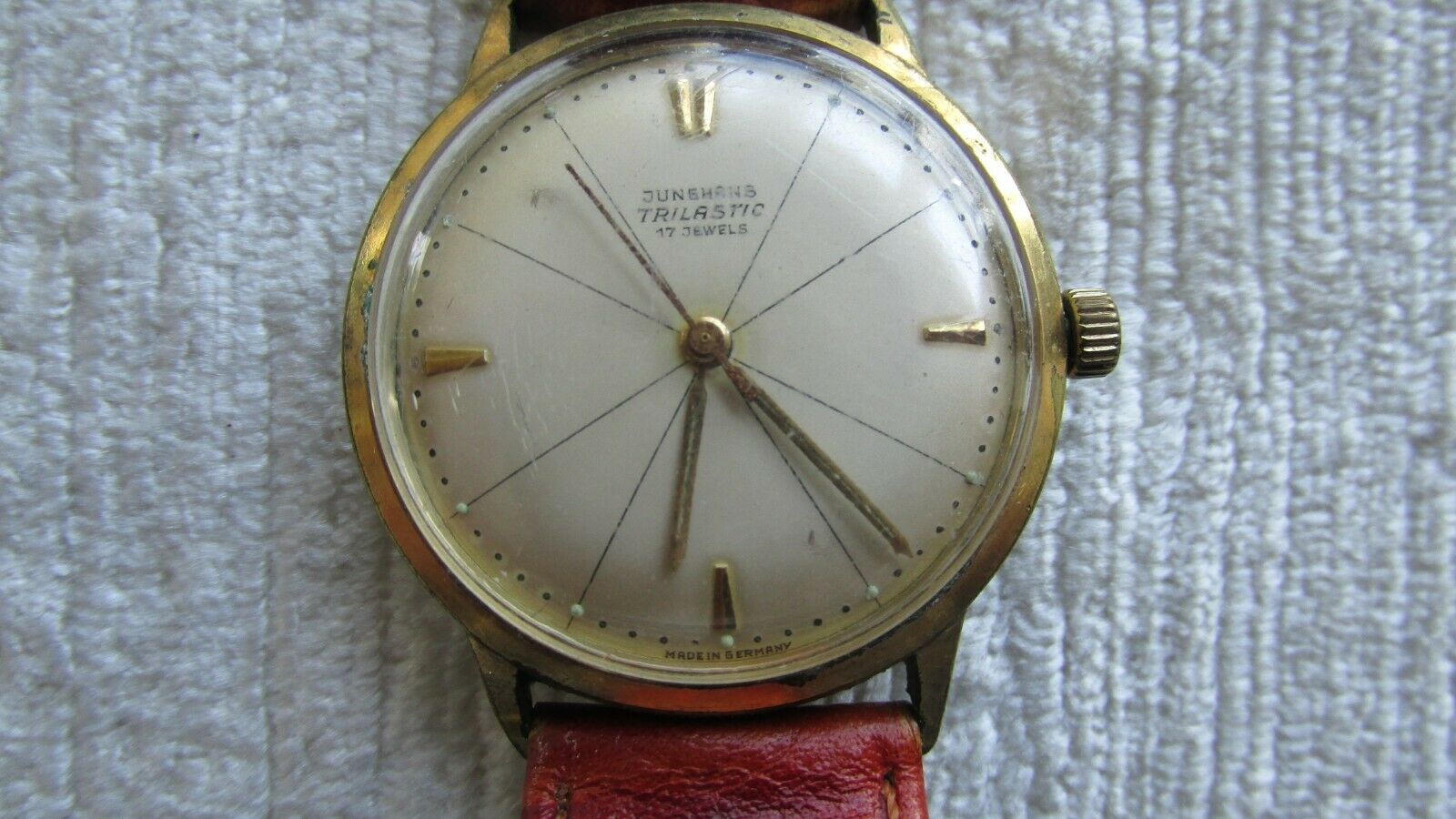 Junghans Trilastic 17 jewels mens vintage watch working unusual