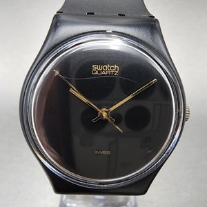 VTG Swatch Black Magic Watch Men 34mm Black Dial Black Tone Round GB101 VTG Swatch Black Magic Watch Men 34mm Black Dial Black Tone Round GB101
