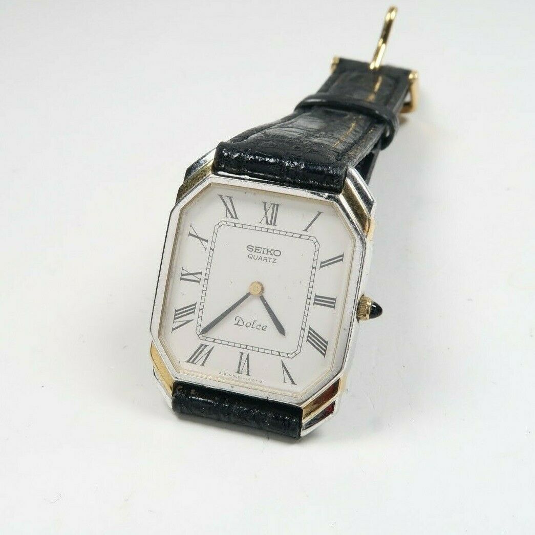 Vintage SEIKO QUARTZ DOLCE 6020-5940 STAINLESS Mens Watch JAPAN
