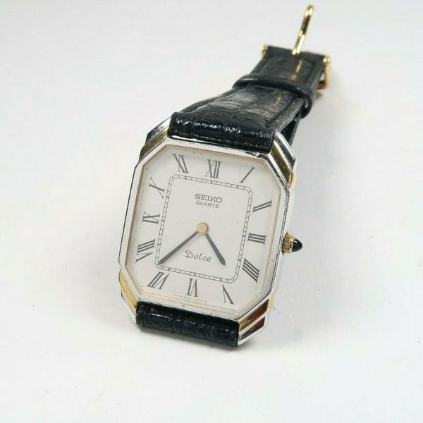 Vintage SEIKO QUARTZ DOLCE 6020-5940 STAINLESS Mens Watch JAPAN