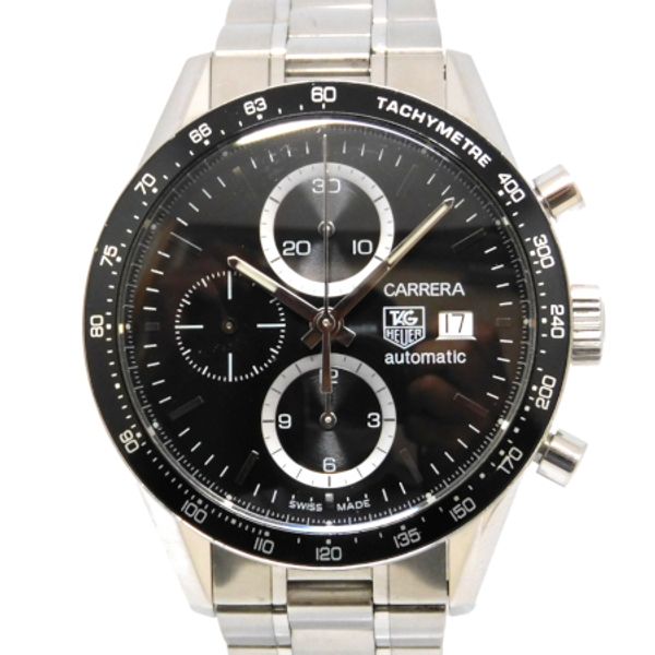 [USED] TAG HEUER --Carrera Chronograph CV2010-3 SS / SS Automatic Black ...