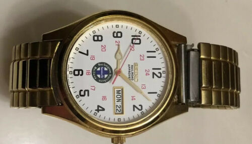 Vtg Seiko Railroad Approved Men's Watch 7N43-9048 Burlington