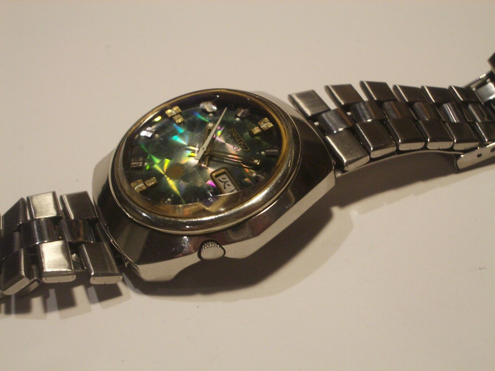 SEIKO RARE VINTAGE ADVAN , 7019-7230, GREEN DIAL, 21J, SS 