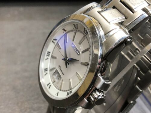 SEIKO Stainless PREMIER Quartz Watch 6N76 00B0 00B8 A4 R3 Roman