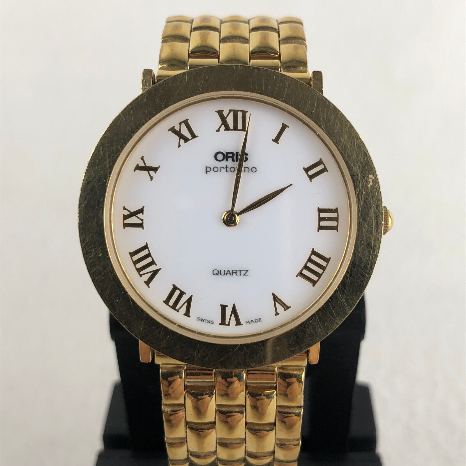 Vintage Oris Portofino Unisex Swiss Made Dress Gold Tone Quartz