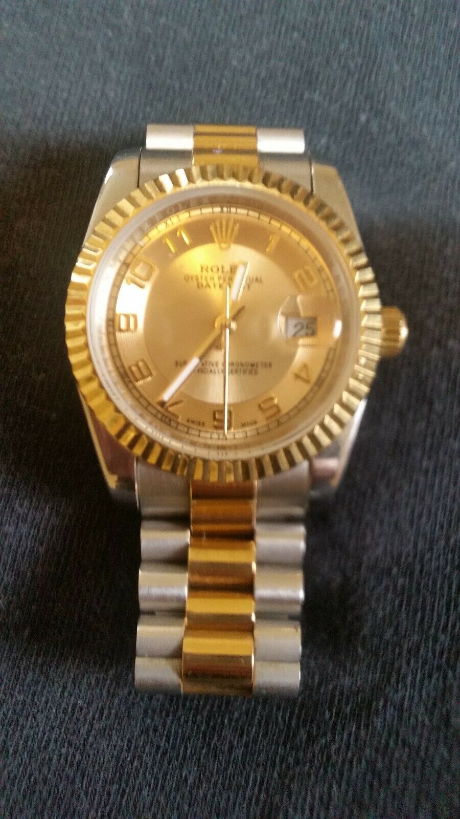 Preowned ROLEX WATCH gold and silver 
