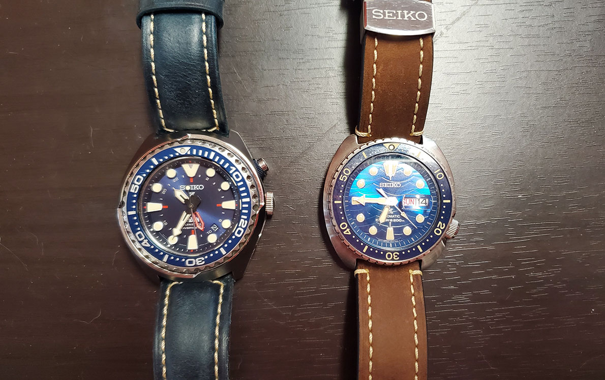 FS Seiko SUN065 Padi Kinetic and Seiko King Turtle STO Great White