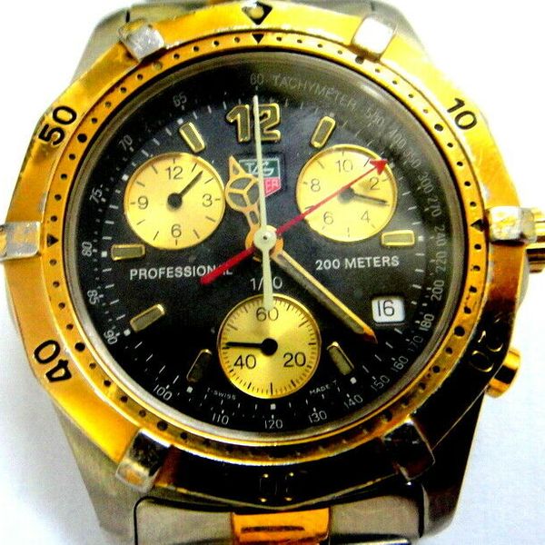 IN AUCTION - CHRONOGRAPH TAG HEUER CK1120 AÇO E OURO TOTALMENTE ...