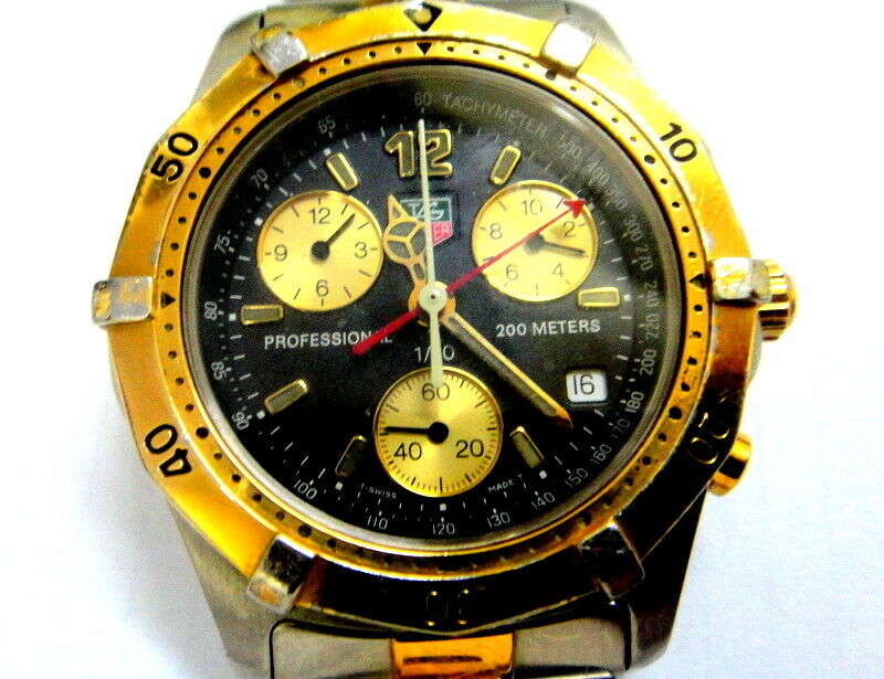 IN AUCTION CHRONOGRAPH TAG HEUER CK1120 A O E OURO TOTALMENTE