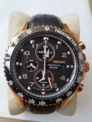 seiko sportura chronograph rose gold