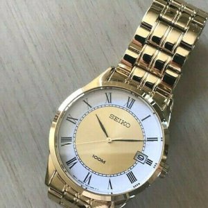 Seiko Watch Quartz Gold Pated Day 7N42-0EX0 Great Condition Working New  Battery | WatchCharts