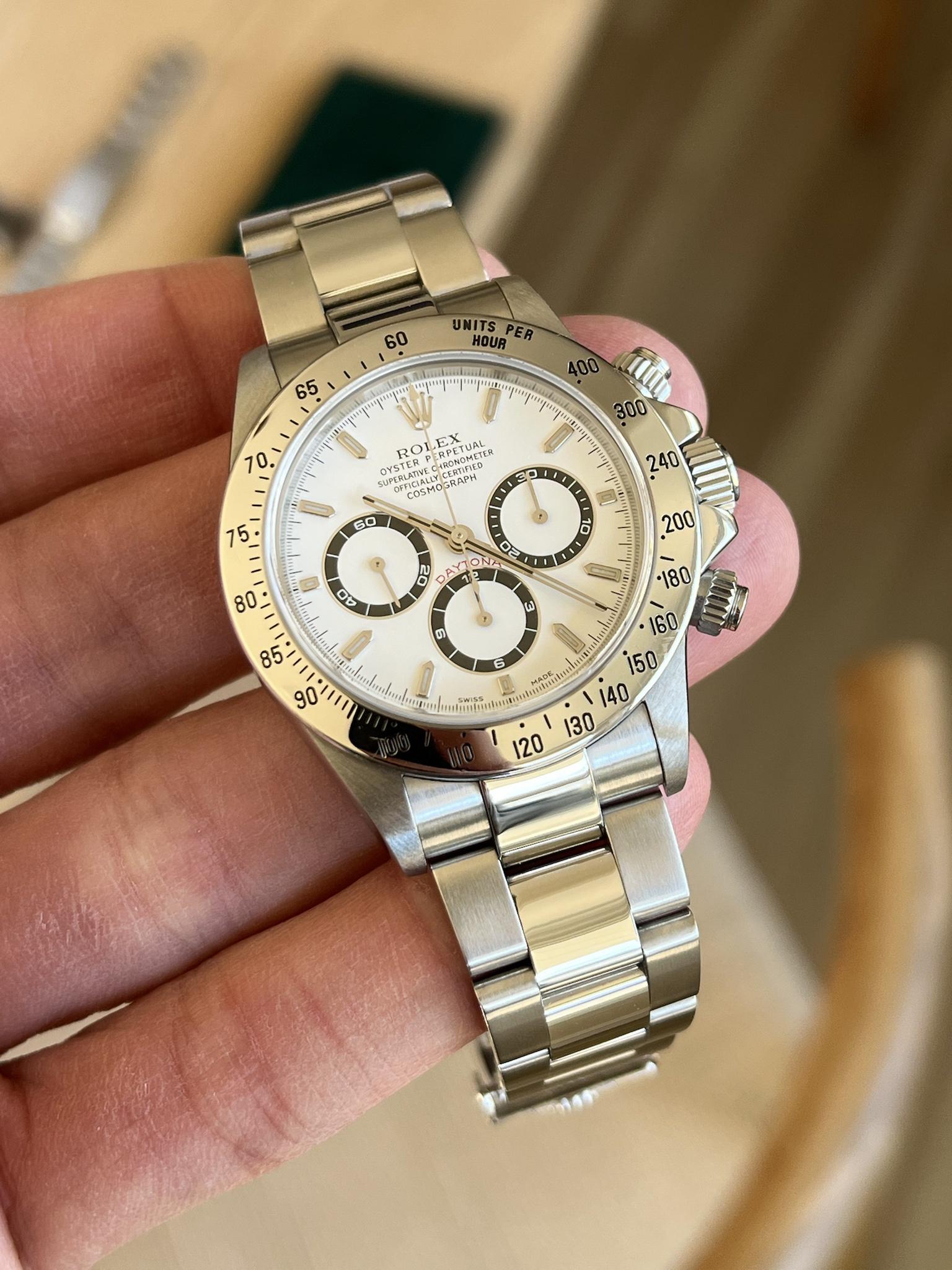 Rolex 16520 Zenith Daytona White Dial & Brushed 78360 Oyster