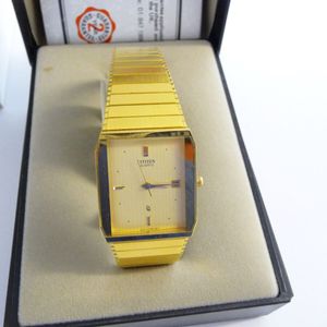 Vintage Citizen CTZ 6618 wrist watch; boxed original; gold case