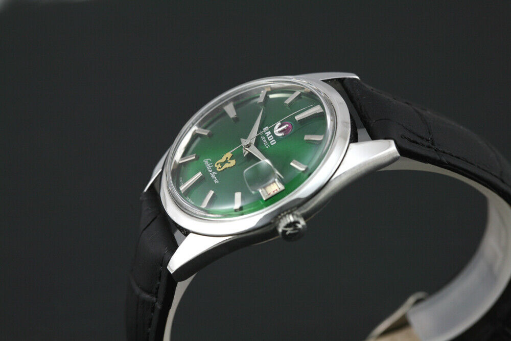 VINTAGE RADO GOLDEN HORSE 30 JEWELS AUTOMATIC DATE GREEN