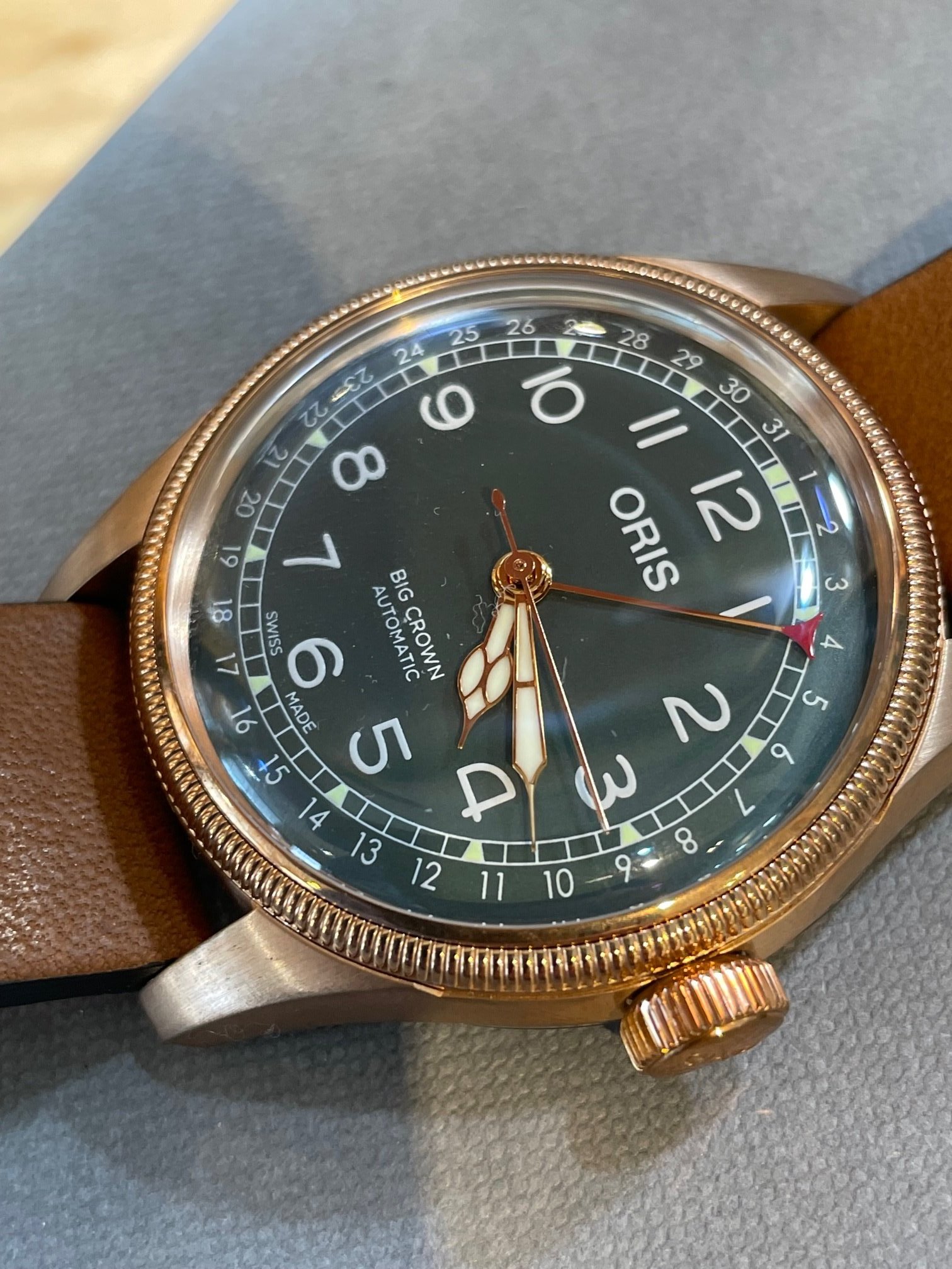 For Sale Oris Big Crown Pointer Date Bronze Green Dial 36mm