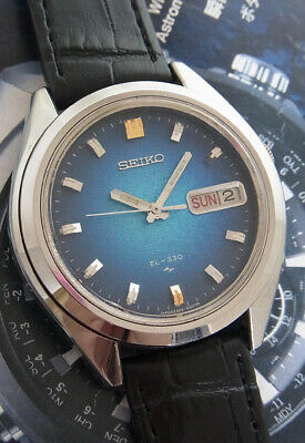 RARE VINTAGE SEIKO EL-330 NICE BLUE DIAL 3303-8110 ELECTRONIC