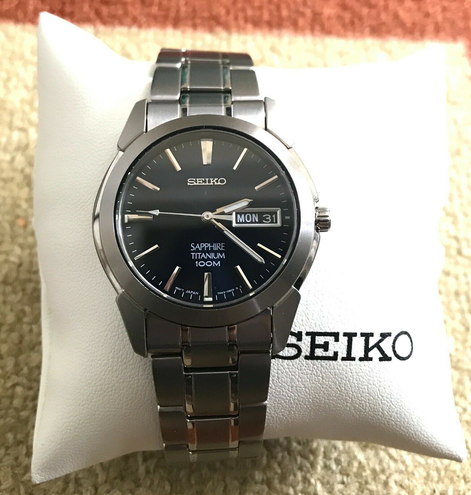 Seiko Titanium Sapphire SGG729 SGG729P1 Men's Quartz Watch Blue Dial |  WatchCharts