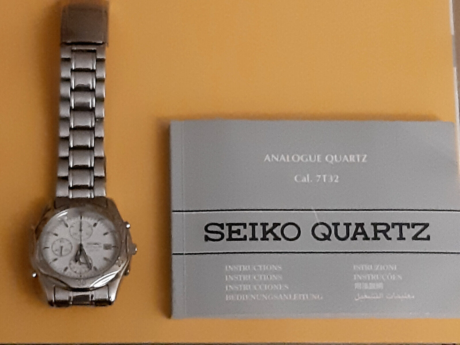 Gents' 1997 SEIKO SQ50 Chronograph 7T32-7E00 + instructions. Has issues. |  WatchCharts