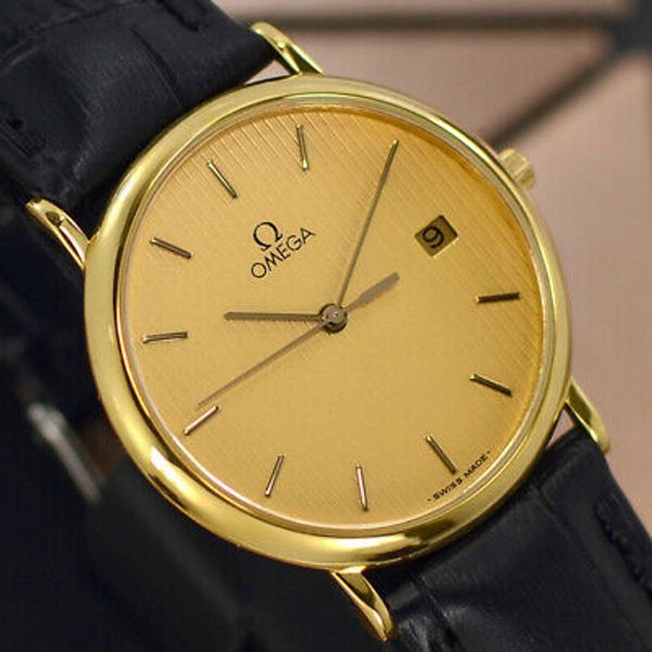 VINTAGE OMEGA De Ville QUARTZ 6 JEWELS CAL.1430 DATE ANALOG DRESS