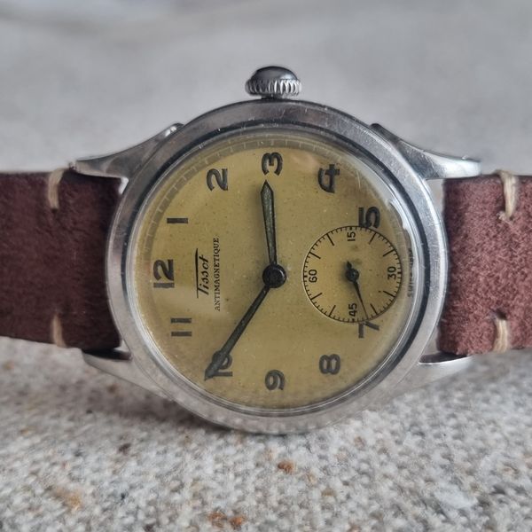 Montre Vintage Portento Type Bullhead Mécanique Antimagnétique - Très Belle Avec Boîte Bois