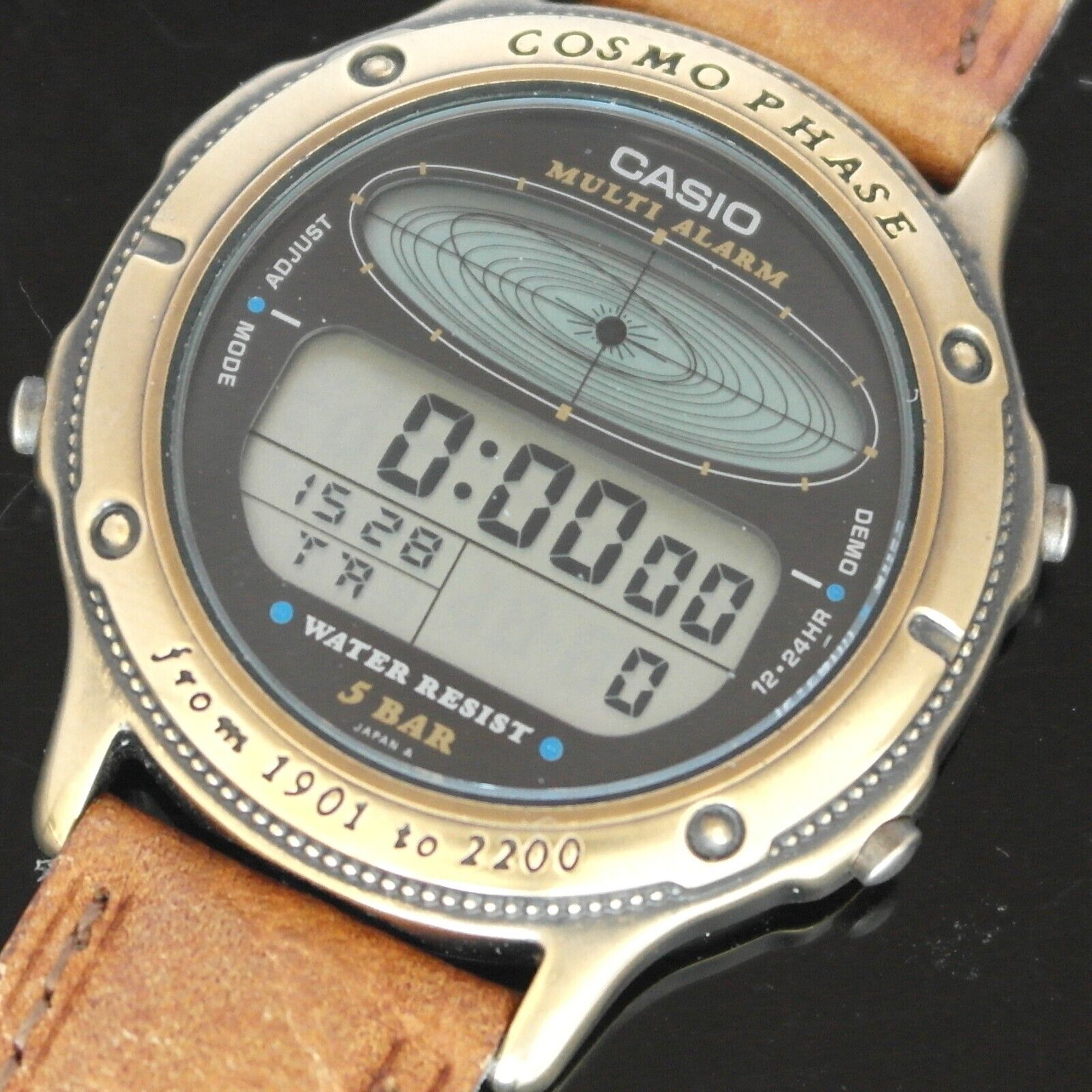 カシオ　コスモフェイズCASIO COSMO PHASE CGW91-908 VINTAGE CASIO COSMO PHASE CGW-91 MODULE {908} 1985Men's Watch