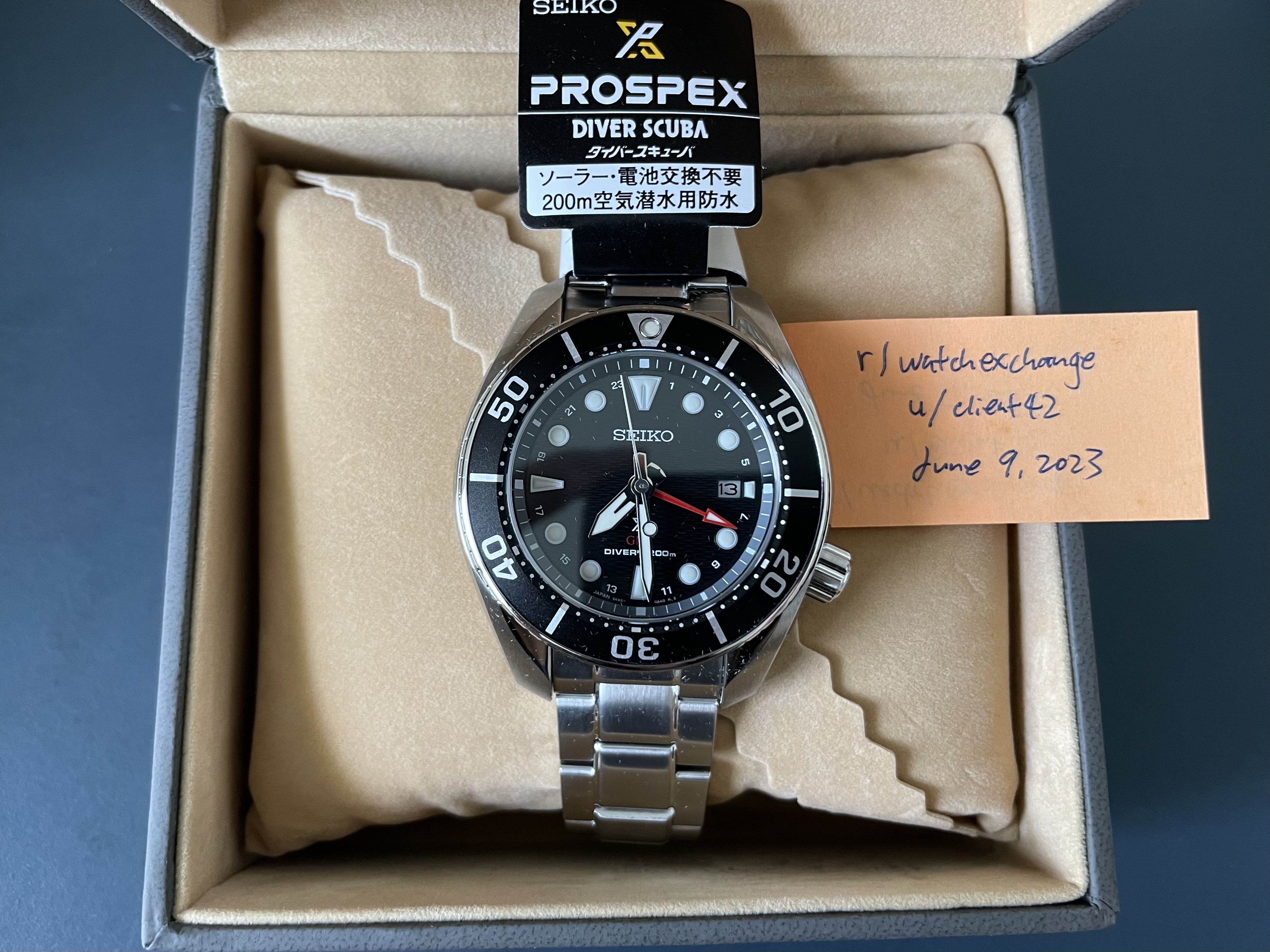 [WTS] New Seiko Prospex SBPK003 5K65 Solar GMT Sumo Black Dial Divers ...